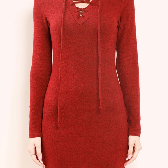 ‼️⚠️Sold Out‼️⚠️ Burgundy sweater dress - Picture 3 of 4